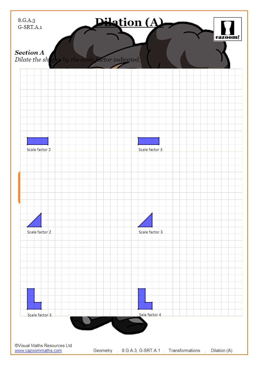 Transformations Worksheets (Geometry) | Cazoom Maths